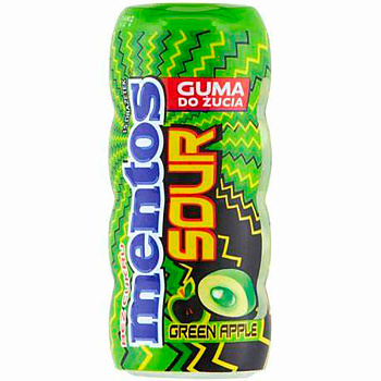 Конфеты жевательные «Mentos» Sour Green Apple, Ментос Соур Зеленое Яблоко 30гр.