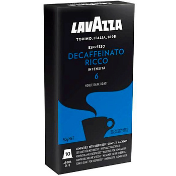 Кофе в капсулах «Lavazza» Espresso Decaffeinato Ricco (10 шт) для кофемашин (Формат: Nespresso)