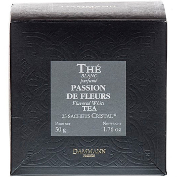 Чай белый ароматизированный «Dammann» Sachet Cristal The blanc Passion de Fleurs, Цветочная страсть (пакетированный), 25x2гр