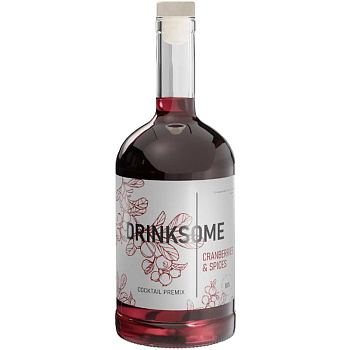 Безалкогольный коктейль «Drinksome» Coctail Premix Cranberries & Spices, Дринксом Клюква и Специи, 0.7л, стекло