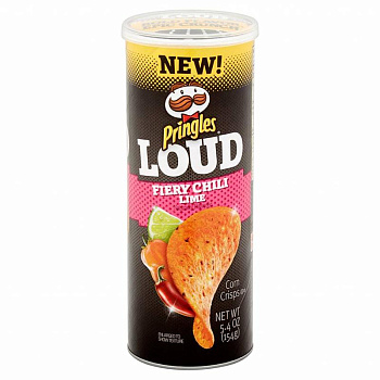 Pringles Чипсы Loud Fiery Chili Lime 154г, 14 шт/уп