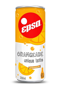 Сокосодержащий газированный напиток «Epsa» Orangeade, Эпса Апельсин 0.33л, банка