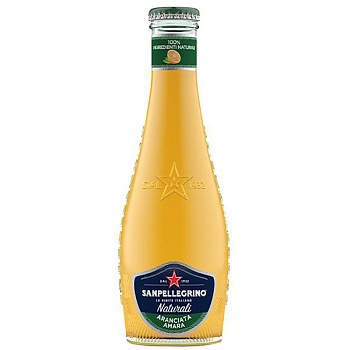 Сокосодержащий напиток S.Pellegrino Naturali Aranciata Amara (bitter), С.Пеллегрино Горький Апельсин стекло 0,2л x 24шт