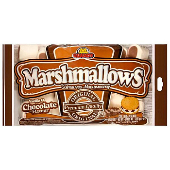 Маршмеллоу «Guandy» Original Chocolate Flavour and Vanilla, Ганди Шоколад, Ваниль, 200гр, пакет