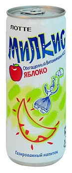 Безалкагольный газированный напиток Милкис (Milkis) Яблоко 240мл ж/б