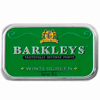 Леденцы «Barkleys» Mints Wintergreen, Барклайс Винтергрин, 50гр.