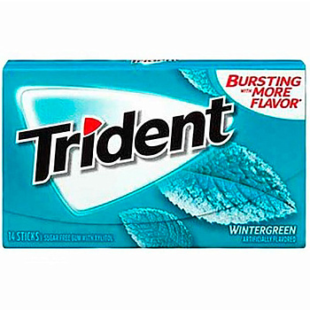 Жевательная резинка «Trident» Wintergreen, Трайдент Винтергрин, 26.6г.