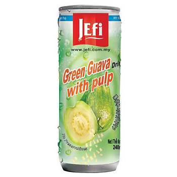 Jefi Green Guava with pulp Напиток из сока зеленой гуавы с мякотью 240мл ж/б