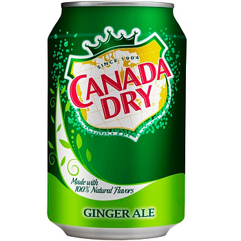 Газированный напиток «Canada Dry» Ginger Ale, Канада Драй Джинджер Эль 0.33л, ж/б