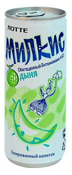 Безалкагольный газированный напиток Милкис (Milkis) Дыня 240мл ж/б