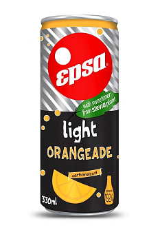 Газированный Напиток "EPSA" Портокалада со Стевией 330мл. Ж/Б