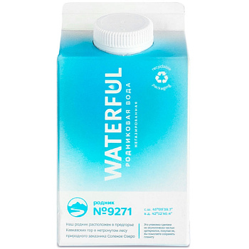 Родниковая вода «Waterful», Вотерфул 0.5л, без газа, pure pack