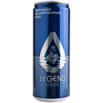 Природная минеральная вода Legend of Baikal, Легенда Байкала, 0.33, банка