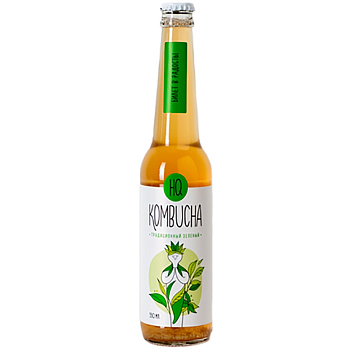 Комбуча «HQ Combucha» Traditional green, Традиционный зеленый, 0.33л, стекло