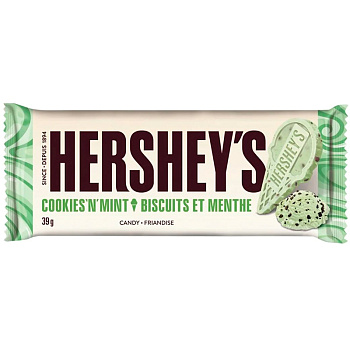 Шоколад «Hersheys», Cookies n mint, Хершис Печенье, Мята, 39гр.