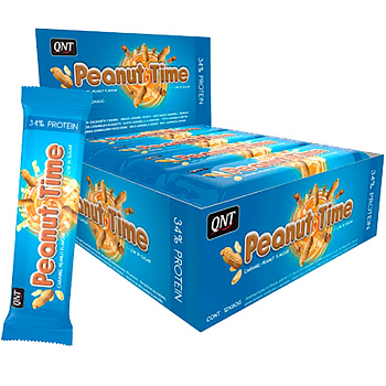 Батончик QNT Peanut time Арахис-карамель 76 грамм