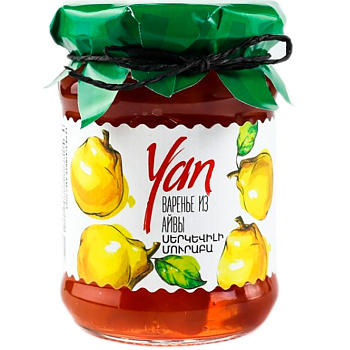 Варенье «Yan», Ян Айва 0.3л, стекло
