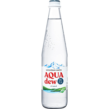 Минеральная вода природная питьевая «Aqua dew», Аква Дью 0.5, без газа, стекло