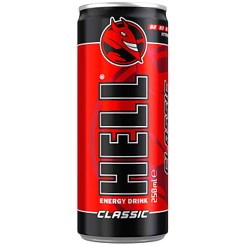 Energy drink «Hell», Энергетический напиток, Банка 0.25 мл.