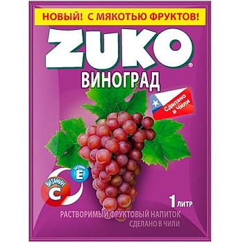 Impulse Сухой сок "ZUKO" Виноград 25гр, 12 шт/уп