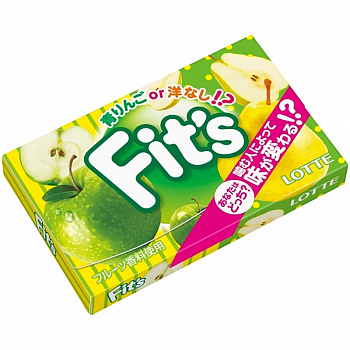 Жевательная резинка «Fit’s», Фитс зелёное Яблоко и Груша, 24.6гр, (20шт. в упаковке)