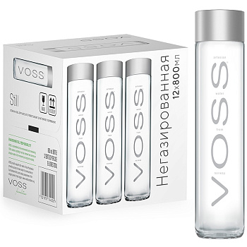 Минеральная вода VOSS ВОСС 0,8 л. Стекло Без газа