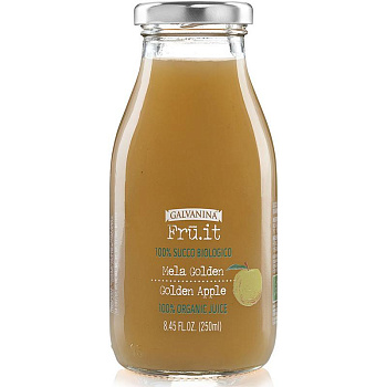 Сок Galvanina яблочный 100% Mela Golden, 250 мл, 12 шт/уп, стекло
