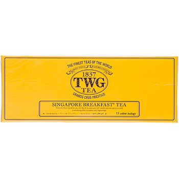 Чай «TWG» Singapore Breakfast Tea, ТВГ Сингапуский чай для завтрака 15шт x 2.5 гр.