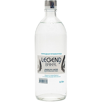Минеральная вода «Legend Baikal», Легенда Байкала 0.75л, c газом, стекло