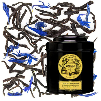 Черный чай Mariage Earl Grey French Blue, Марьяж Фререс Эрл Грей Френч Блу банка 100 гр