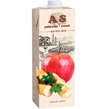 Детокс сок «Ambrosia Sweet» Яблоко, Cельдерей, Хрен 1л, tetra pak