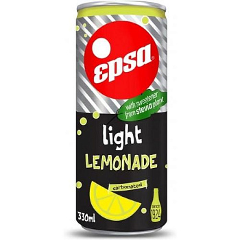 Газированный Напиток "EPSA" Лимонад со Стевией 330мл. Ж/Б