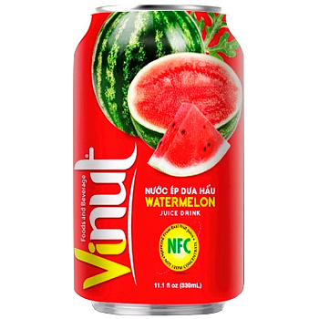 Напиток сокосодержащий Vinut Watermelon, Винут Арбуз 0,33 л, 24 шт/уп