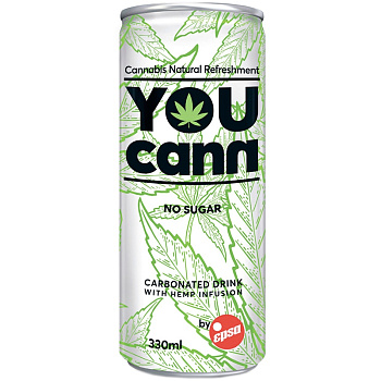 Газированный Напиток "EPSA" You Cann с Экстрактом Конопли и Стевией 330мл. Ж/Б