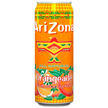 Холодный чай Arizona Orangeade Fruit Juice Cocktail, Апельсин, 0.68л, банка