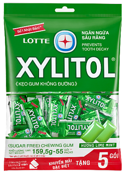 Жев. рез. Xylitol Lime Mint со вкусом лайма и мяты, пакет 55 шт., 159,5 гр.