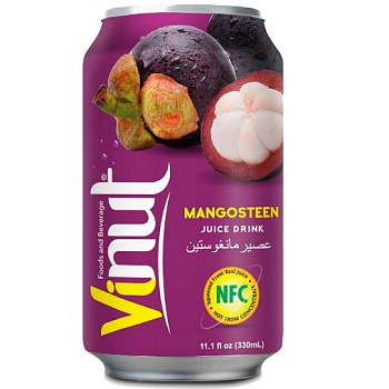 Напиток сокосодержащий Vinut Mangosteen, Винут Мангостин 0,33 л, 24 шт/уп
