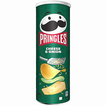 Чипсы «Pringles» Cheese and Onion, Принглс Сыр Лук 165г, банка