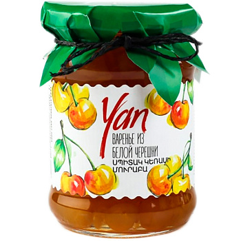 Варенье «Yan», Ян Белая черешня 0.3л, стекло