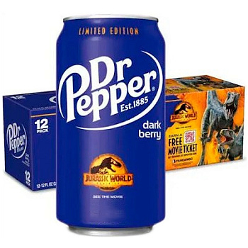 Dr. Pepper Dark Berry Limited Edition (Доктор Пеппер, Вишня, Черная смородина) (Серия: Jurassic World) 0.355л