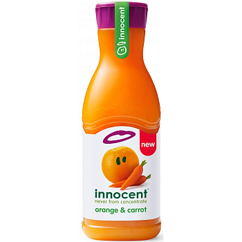 Сок innocent прямого отжима апельсин, морковь 900 мл.