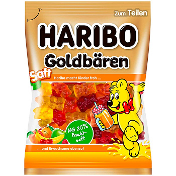 Мармелад «Haribo» Goldbaren Saft, Харибо Сочные Мишки, 100гр