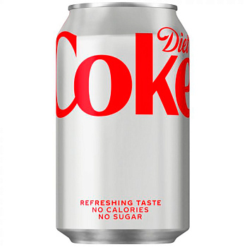 Газированный напиток Coca-Cola Diet Coke Refreshing Taste no calories, no sugar, Кока Кола Диет 0.33л. банка (Великобритания)