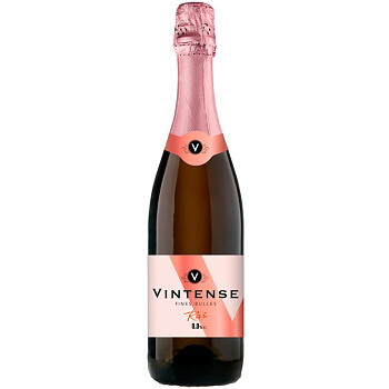 Безалкогольное розовое сухое игристое вино «Vintense» Fines Bulles Rose, 0.75л. стекло