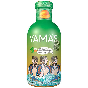 Напиток холодный зеленый чай «Yamas» Mango Juice and Honey, Ямас Манго, Мед, 0.355л, стекло
