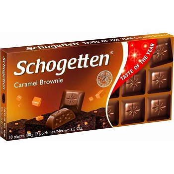 Schogetten Шоколад Caramel Brownie 100 гр, 15 шт/уп