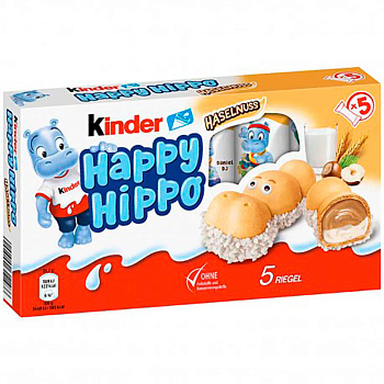 Печенье «Kinder» Happy Hippo Hazelnuss, Киндер Хэппи Хиппо Хазельнусс 103гр.