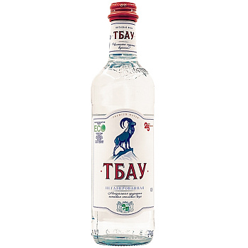 Вода питьевая "Тбау Premium" 0,5 л, без газа, стекло