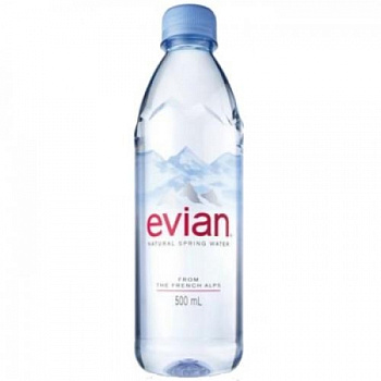Минеральная вода без газа Evian Эвиан 0,5 Пластик (белый)