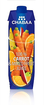 CHABAA 100% Сок Морковь с фруктами 1л